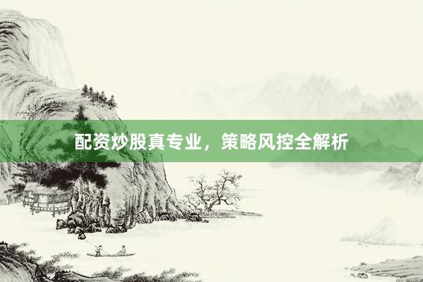 配资炒股真专业，策略风控全解析